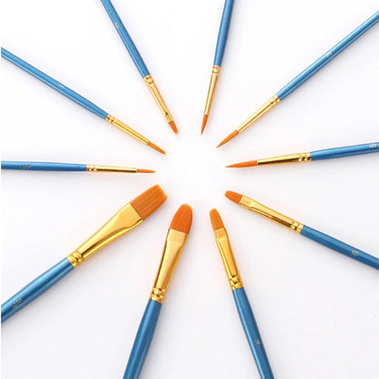 Premium Paint Brushes (Set of 10)