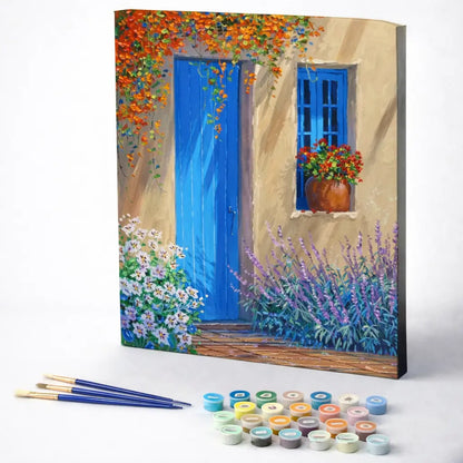 Blue Door with Lavender