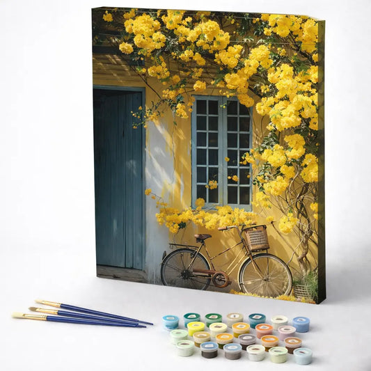 Bicycle Under Yellow Roses
