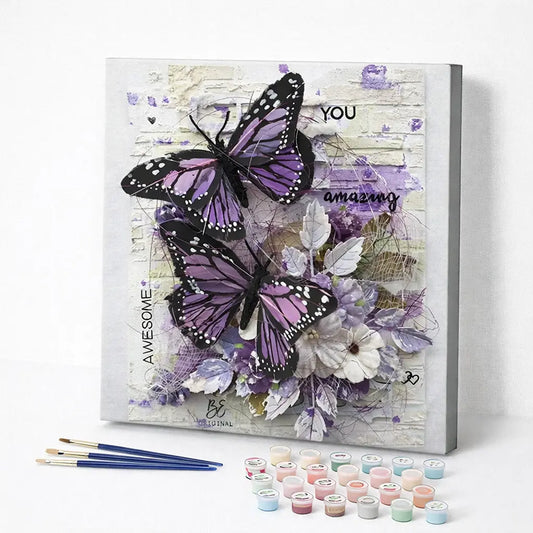 Purple Butterfly Collage