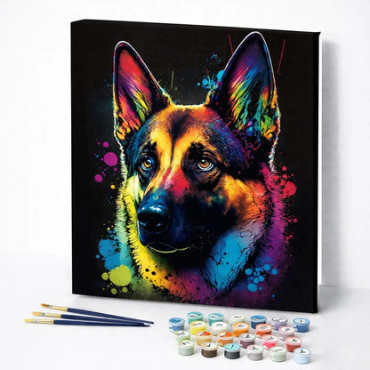 Colorful German Shepherd