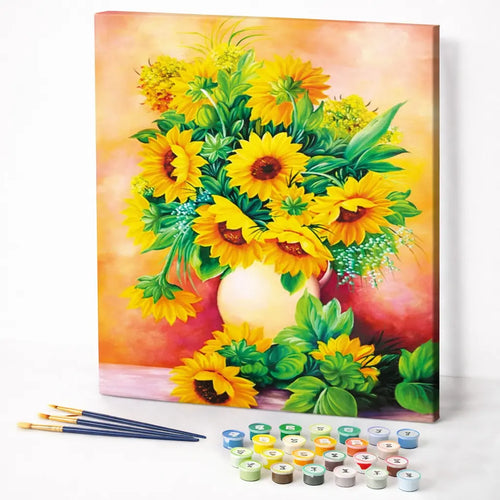 Sunflowers in a White Vase
