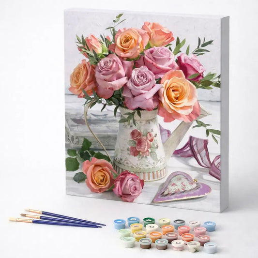 Pastel Rose Watering Can
