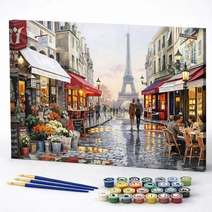 Paris Café in the Rain