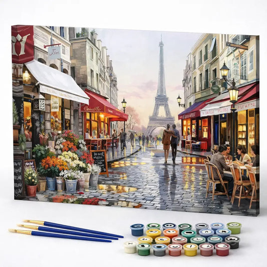 Paris Café in the Rain